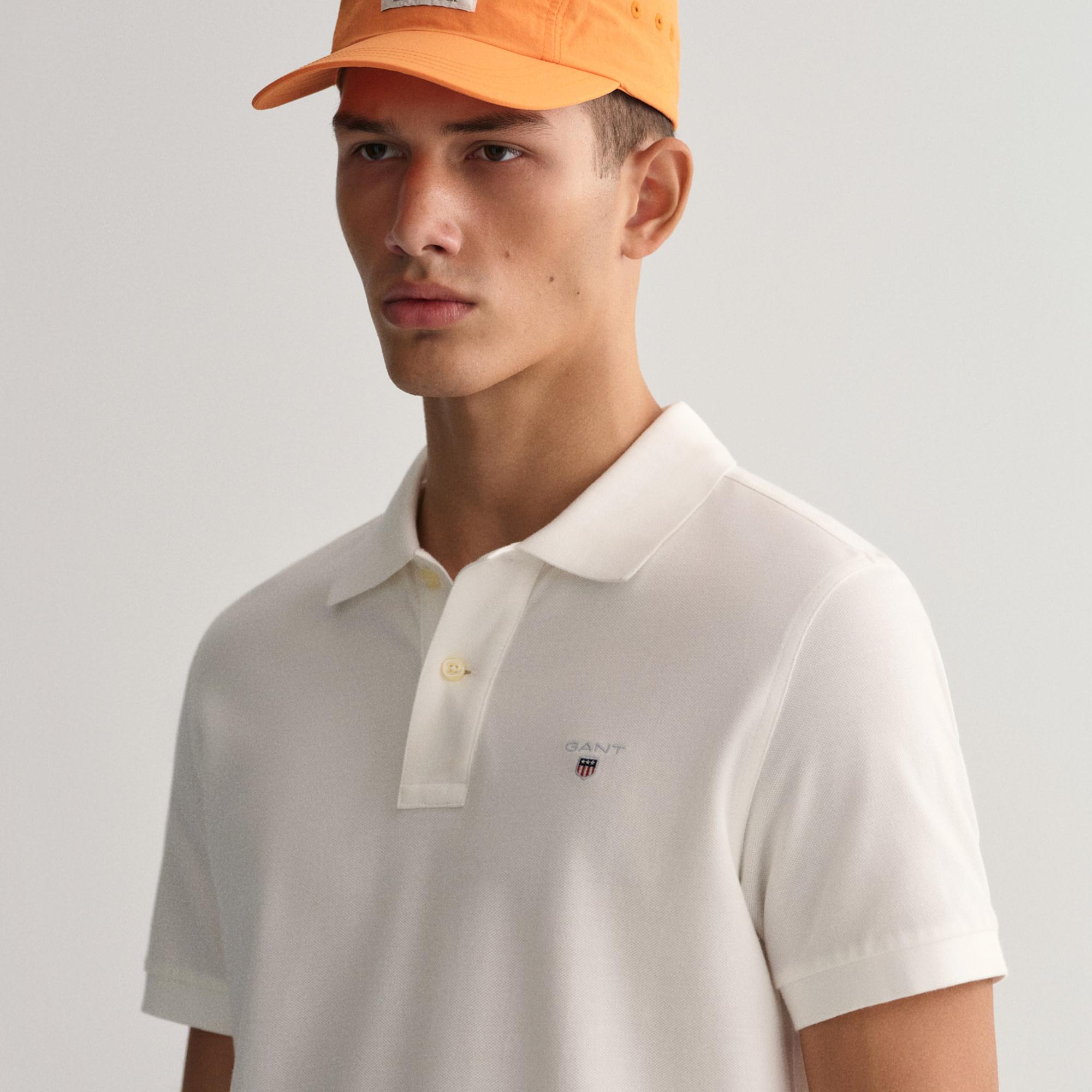 GANT Erkek Beyaz Regular Fit Polo