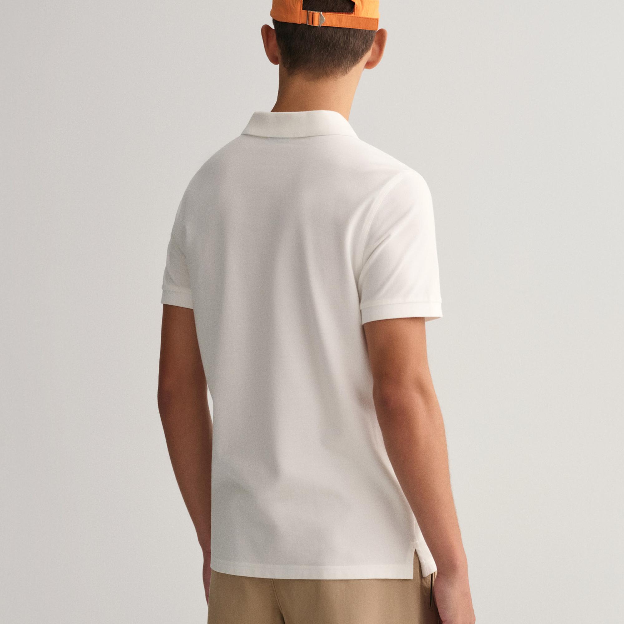 GANT Erkek Beyaz Regular Fit Polo