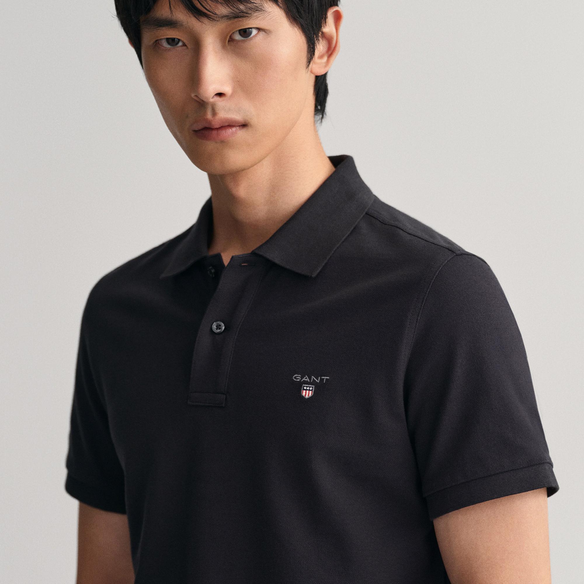 GANT Erkek Siyah Regular Fit Polo