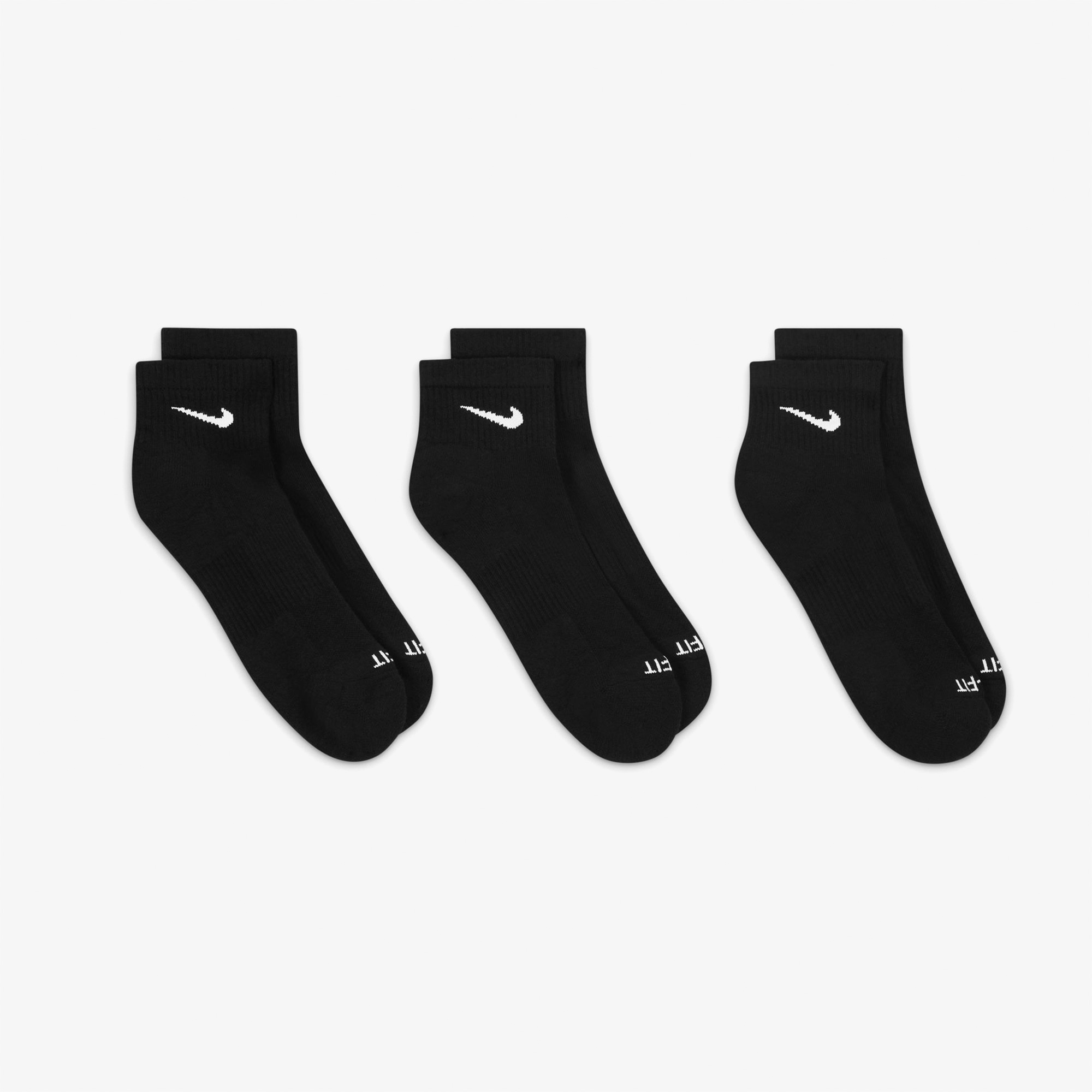 Nike Everyday Plus Cushioned 3' lü Unisex Siyah Çorap