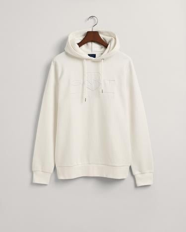  Gant Erkek Bej Regular Fit Kapüşonlu Logolu Sweatshirt