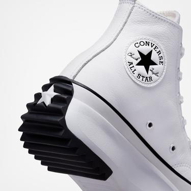  Converse Run Star Hike Platform Foundational Leather Unisex Beyaz Sneaker