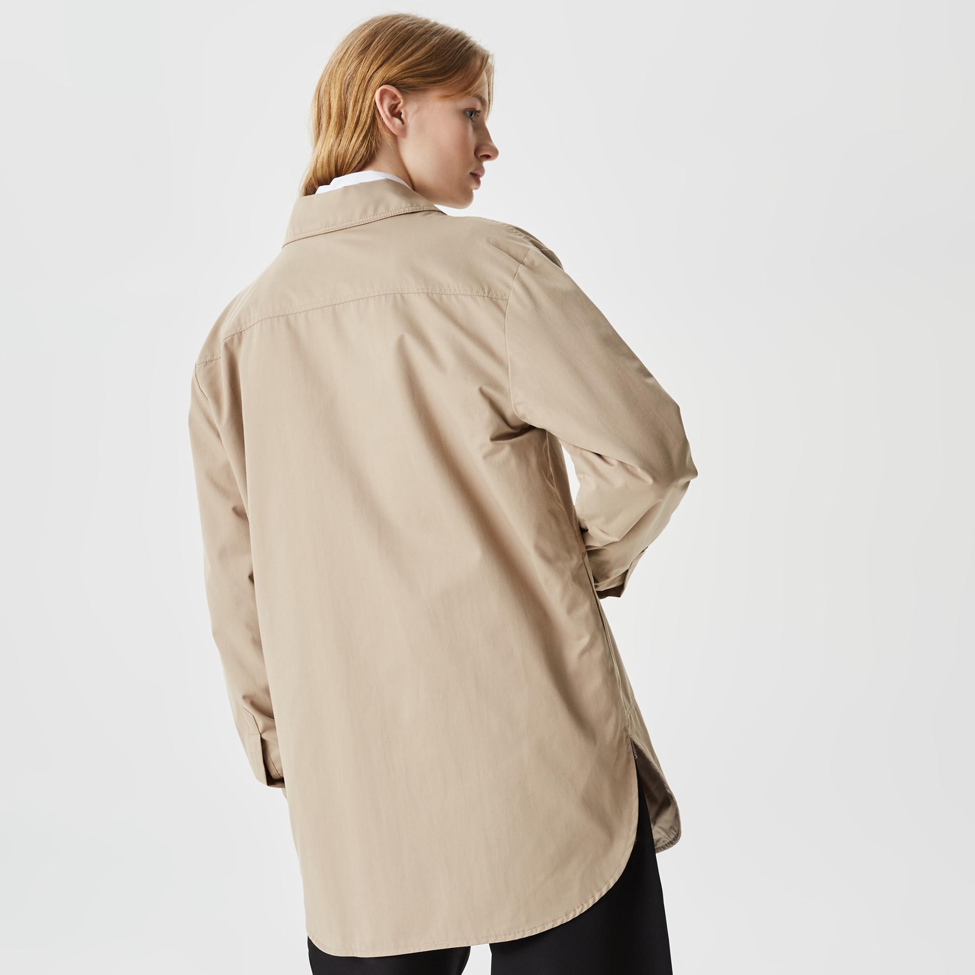 Kadın Gömlek Yaka Kahverengi Mont