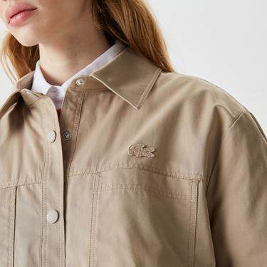  Kadın Gömlek Yaka Kahverengi Mont