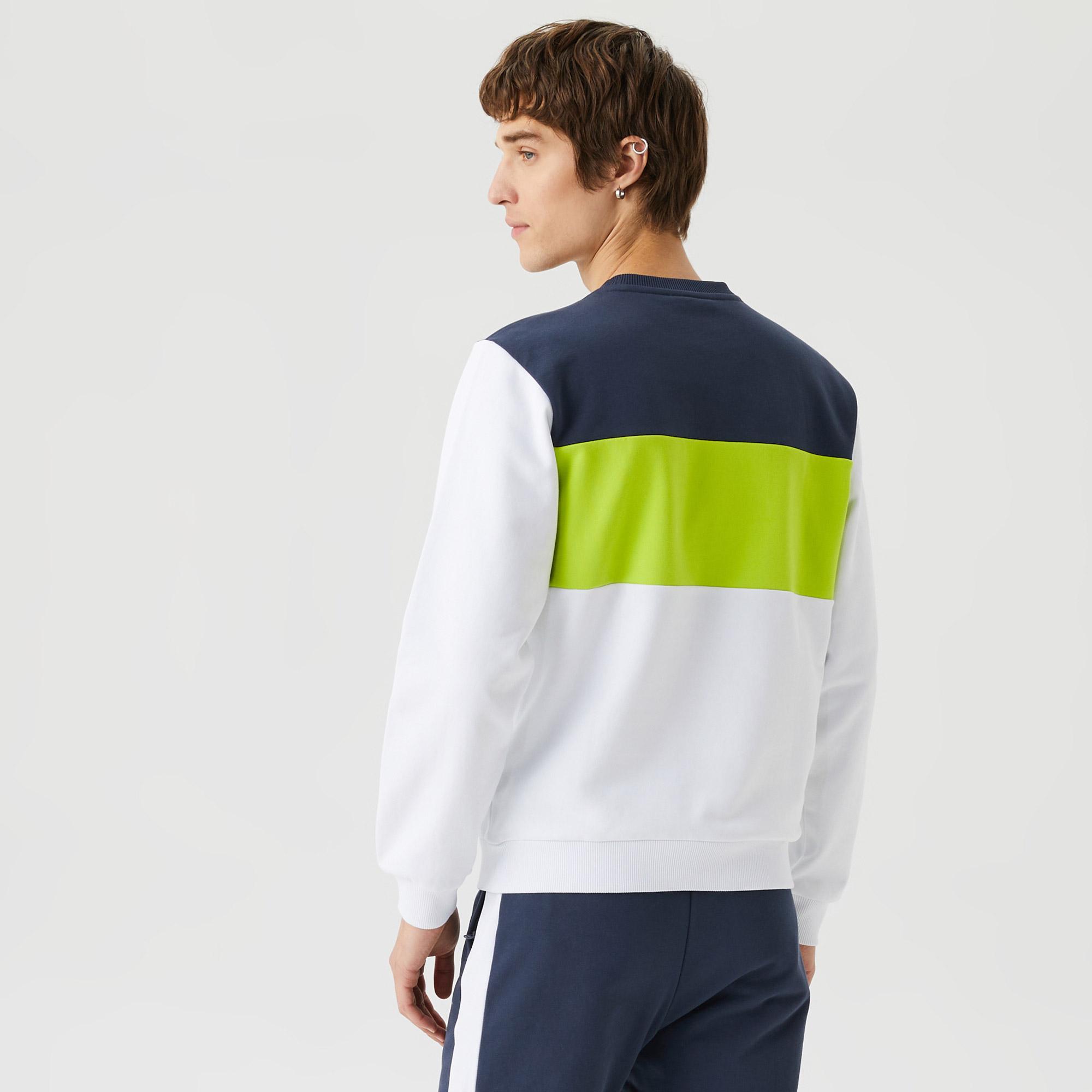 Erkek Relaxed Fit Bisiklet Yaka Baskılı Lacivert Sweatshirt