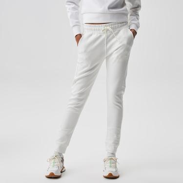  Kadın Slim Fit Beyaz Eşofman Altı