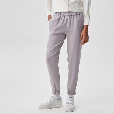  Kadın Tapered Fit Gri Pantolon