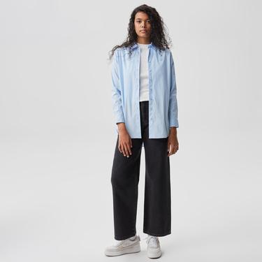  Lacoste Kadın Regular Fit Mavi Gömlek