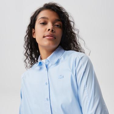  Lacoste Kadın Regular Fit Mavi Gömlek