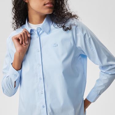  Lacoste Kadın Regular Fit Mavi Gömlek