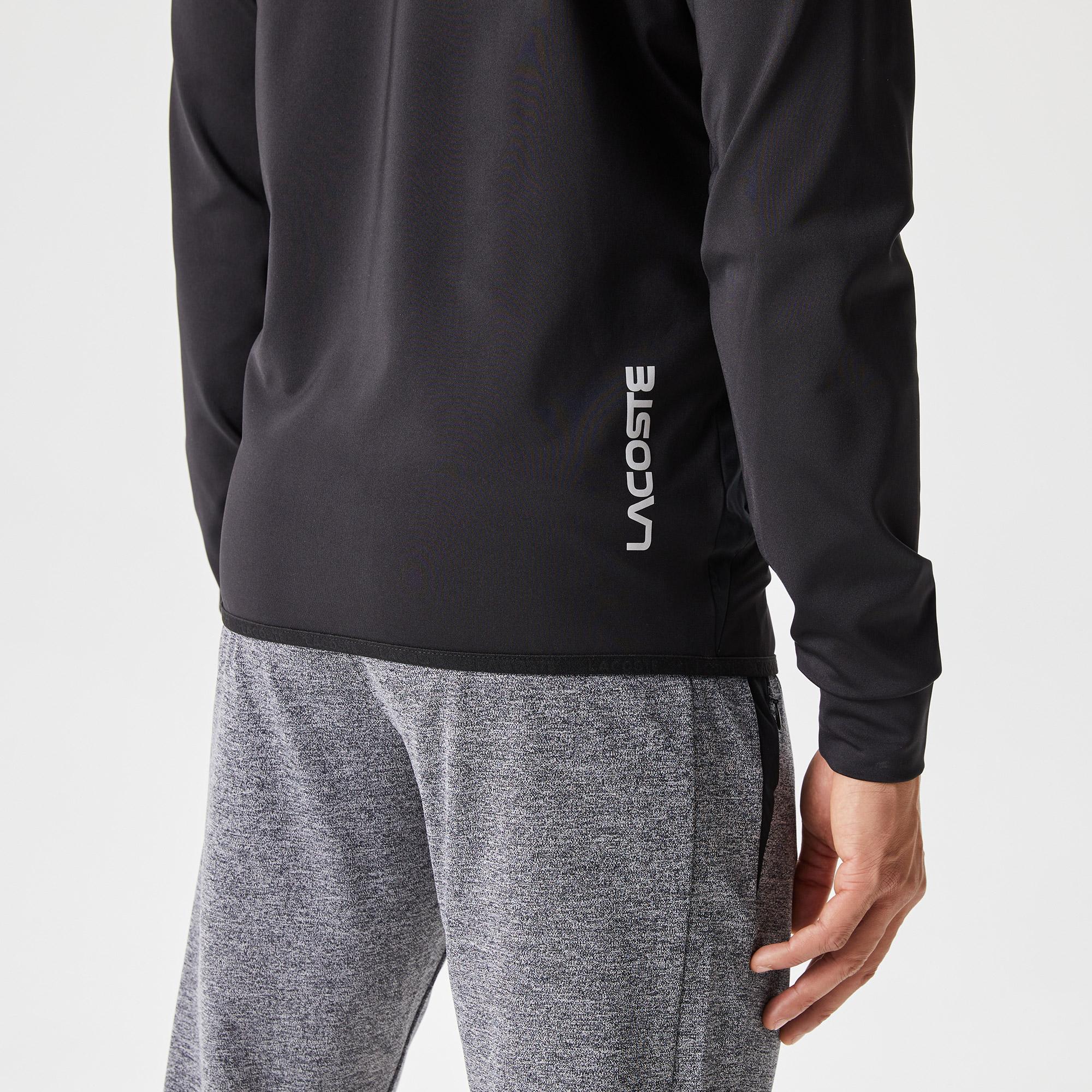 Erkek Slim Fit Kapüşonlu Desenli Gri Sweatshirt