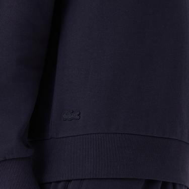  Unisex Relax Fit Kapüşonlu Baskılı Lacivert Sweatshirt