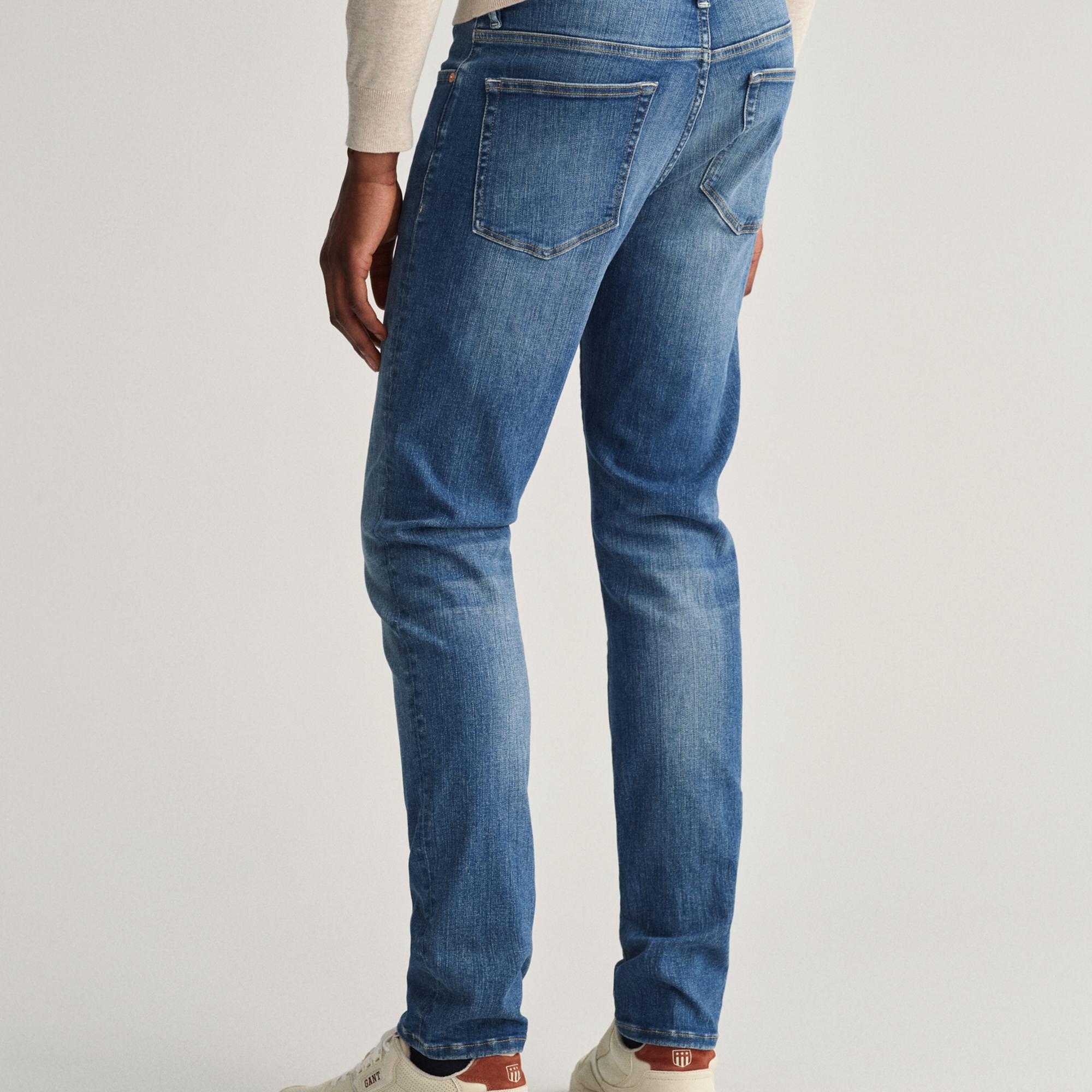 GANT Erkek Mavi Extra Slim Fit Jean Pantolon