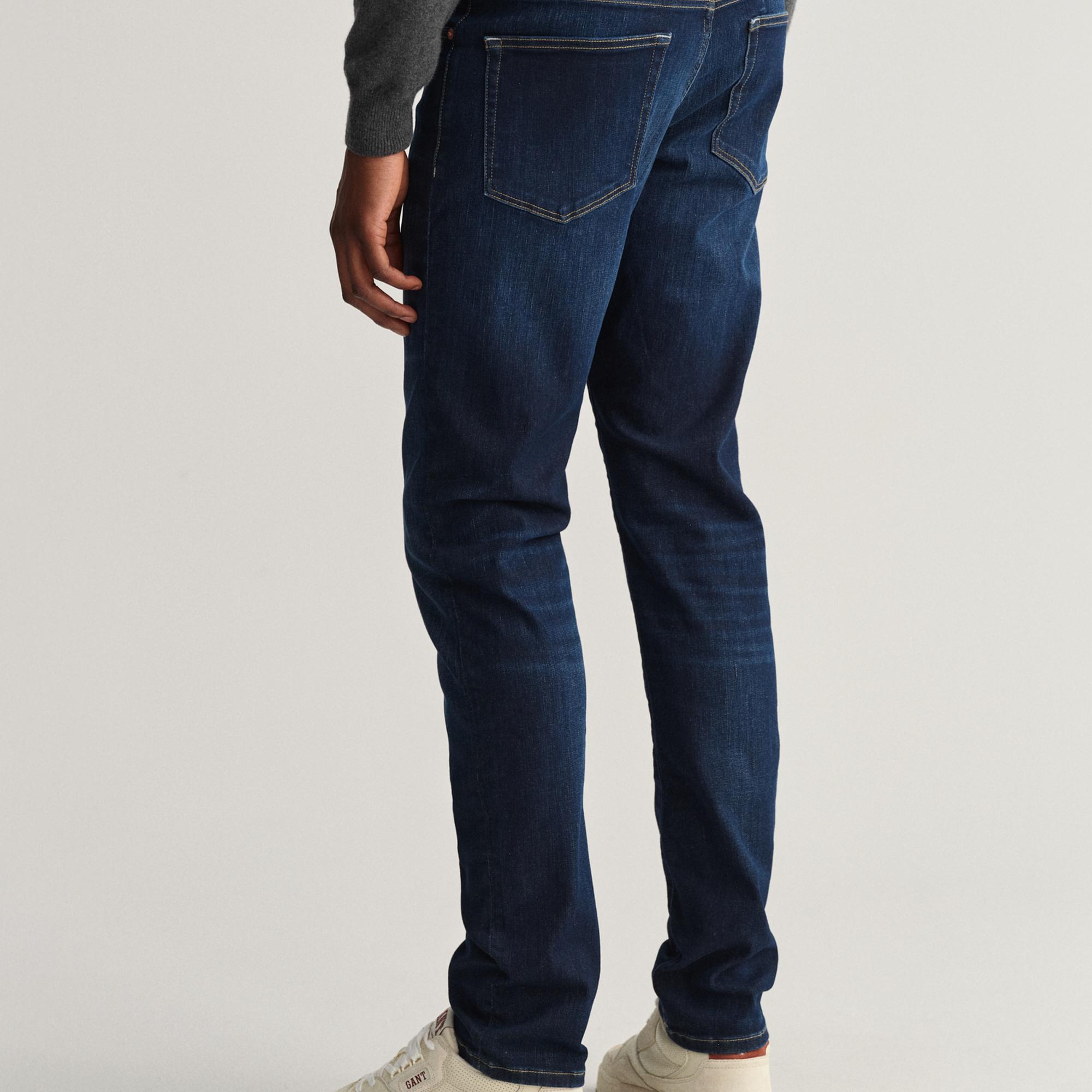 GANT Erkek Lacivert Extra Slim Fit Jean Pantolon