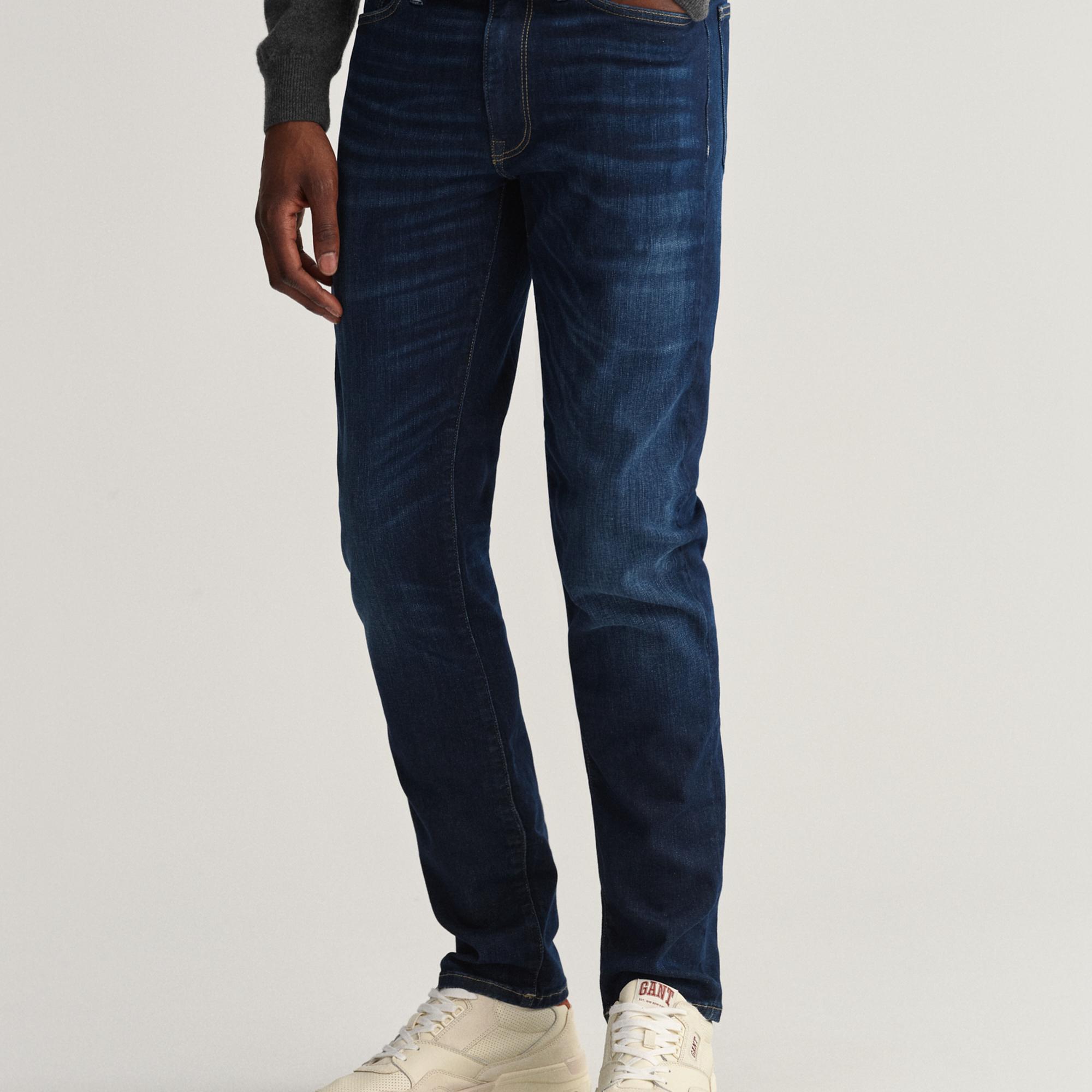 GANT Erkek Lacivert Extra Slim Fit Jean Pantolon