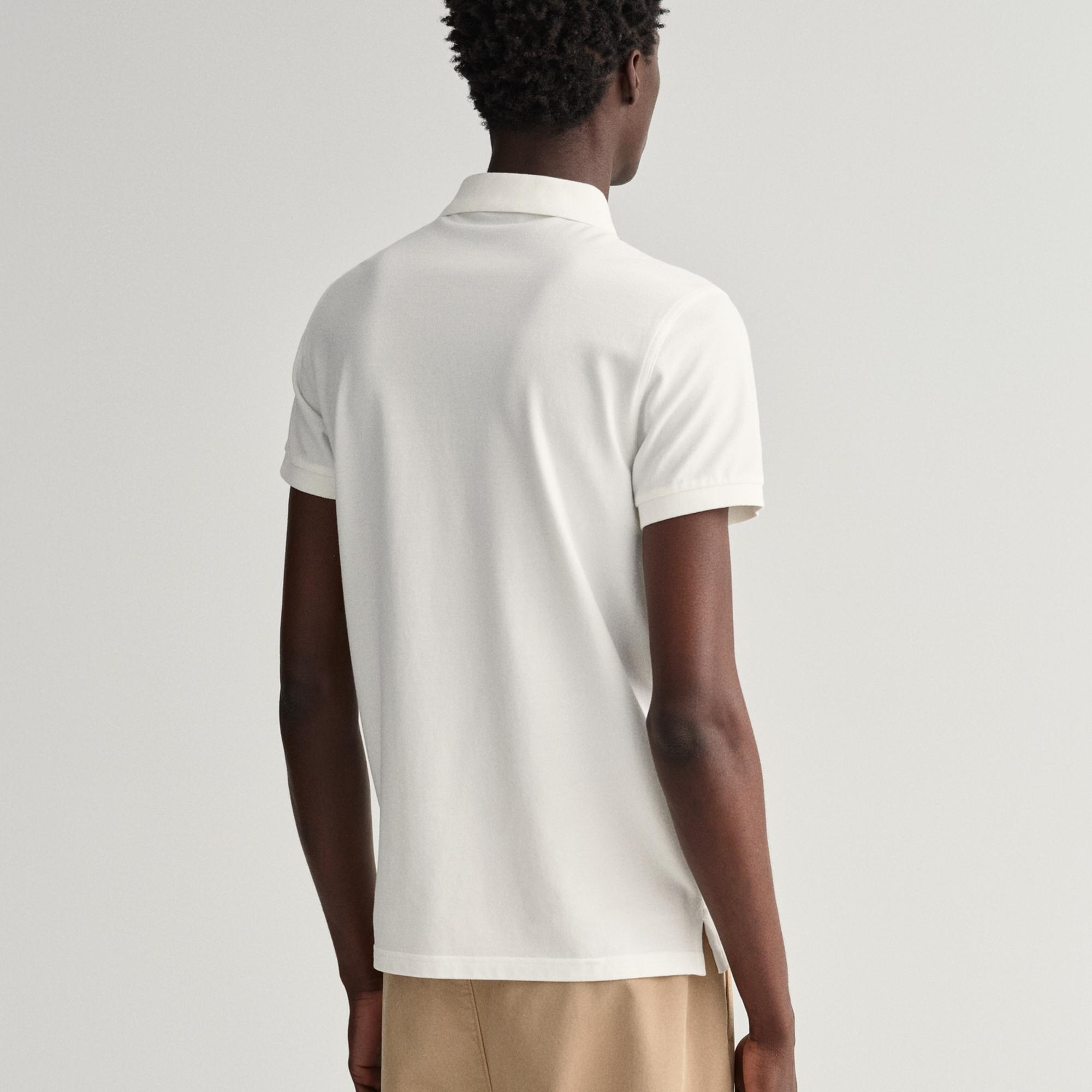 GANT Erkek Beyaz Slim Fit Polo