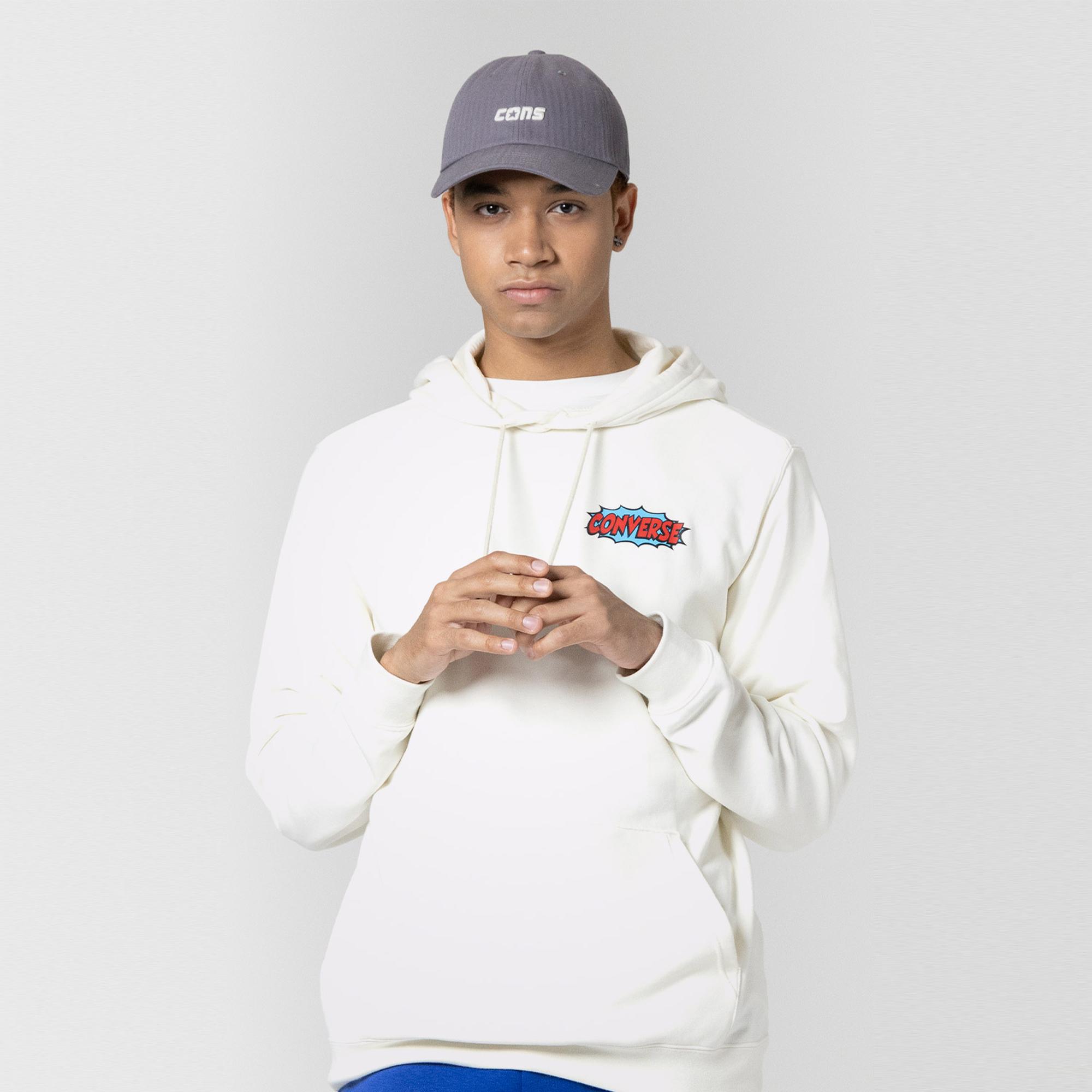 Converse Shoe Hero  Erkek Krem Hoodie