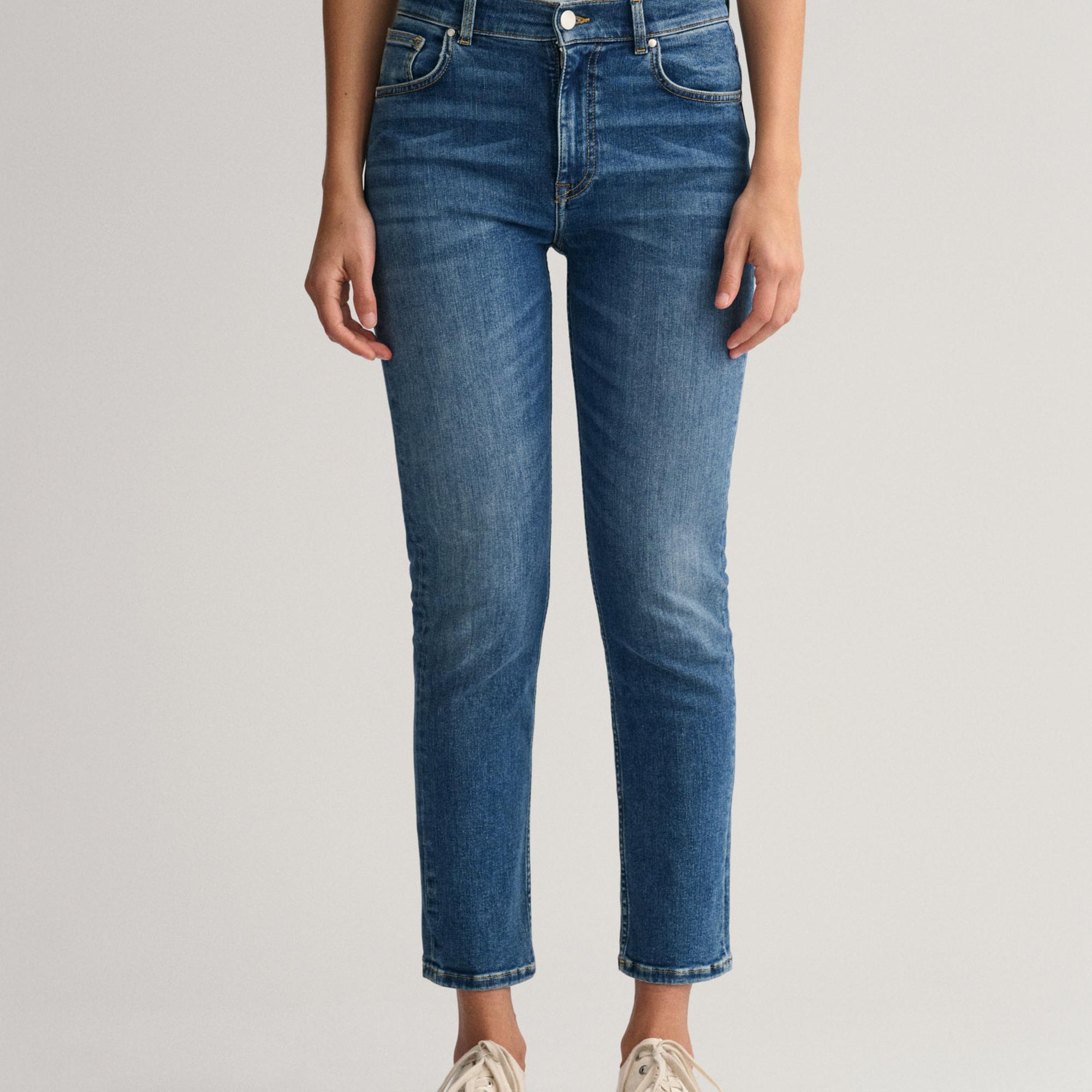 GANT Kadın Mavi Slim Fit Jean Pantolon