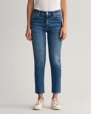  GANT Kadın Mavi Slim Fit Jean Pantolon