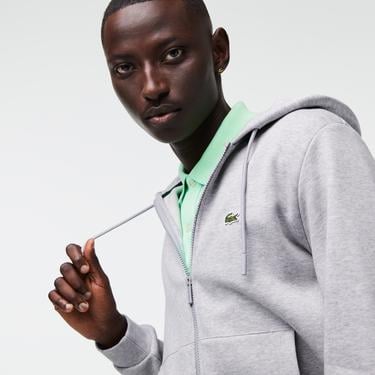  Erkek Classic Fit Kapüşonlu Gri Eşofman Takımı