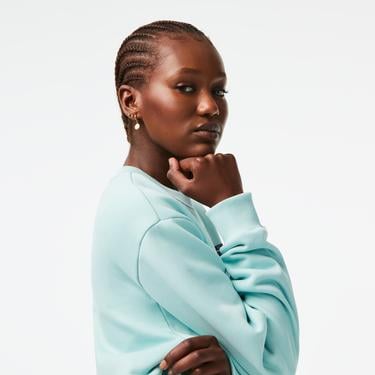  Active Kadın Oversize Bisiklet Yaka Baskılı Açık Yeşil Sweatshirt