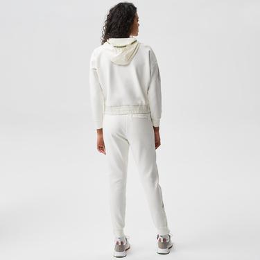  Kadın Regular Fit Baskılı Beyaz Eşofman Altı