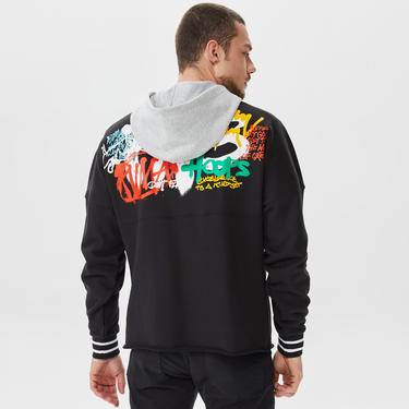  Puma Boroughs Erkek Siyah Kapüşonlu Sweatshirt