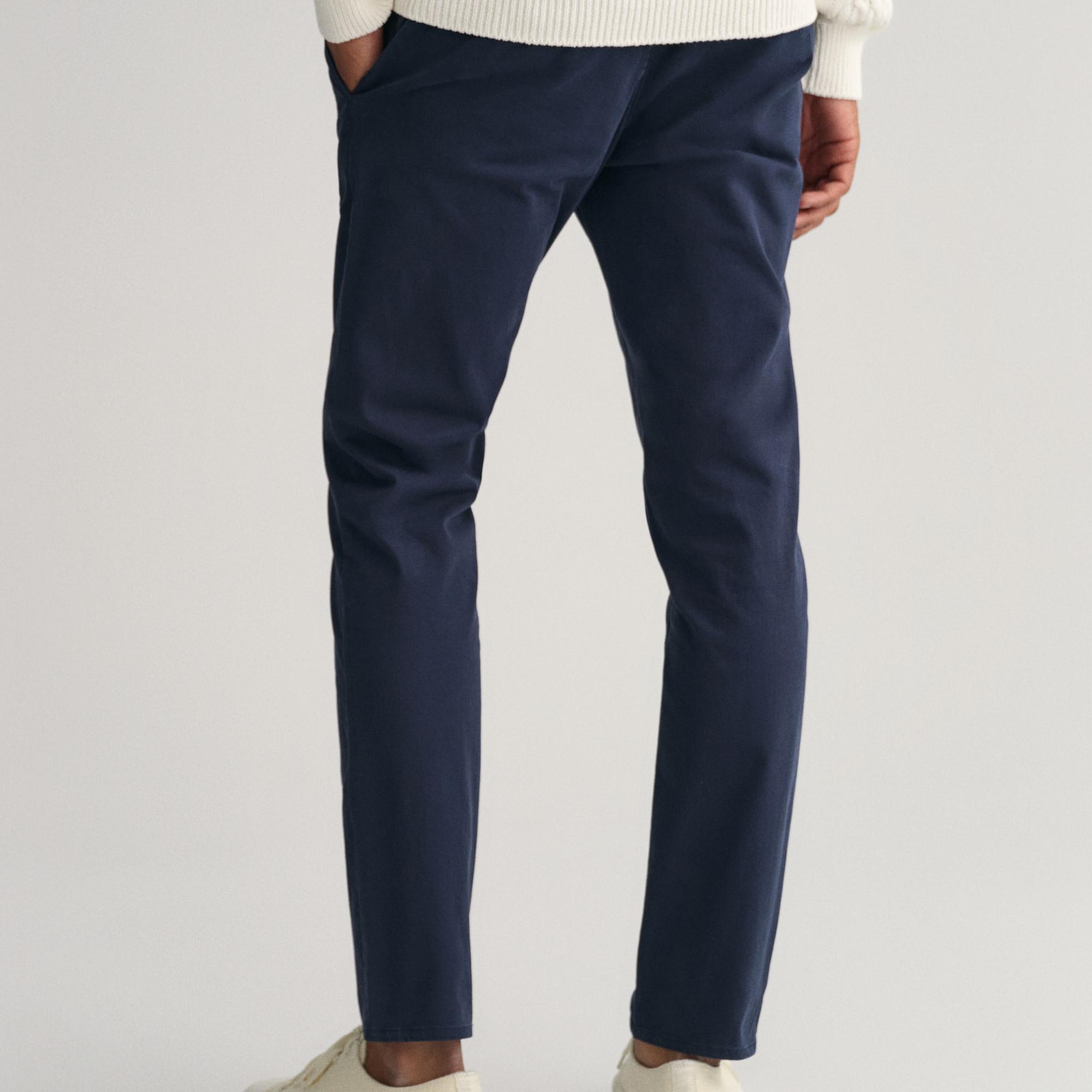 GANT Erkek Lacivert Extra Slim Fit Pantolon