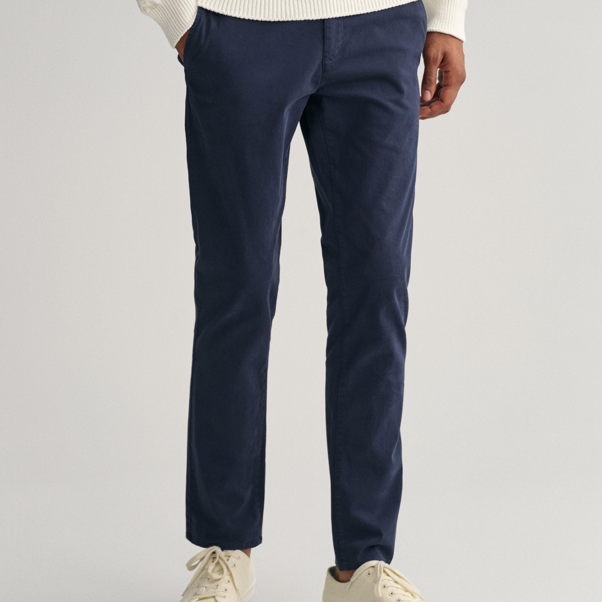 GANT Erkek Lacivert Extra Slim Fit Pantolon