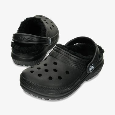  Crocs Classic Lined Clog Çocuk Siyah Terlik
