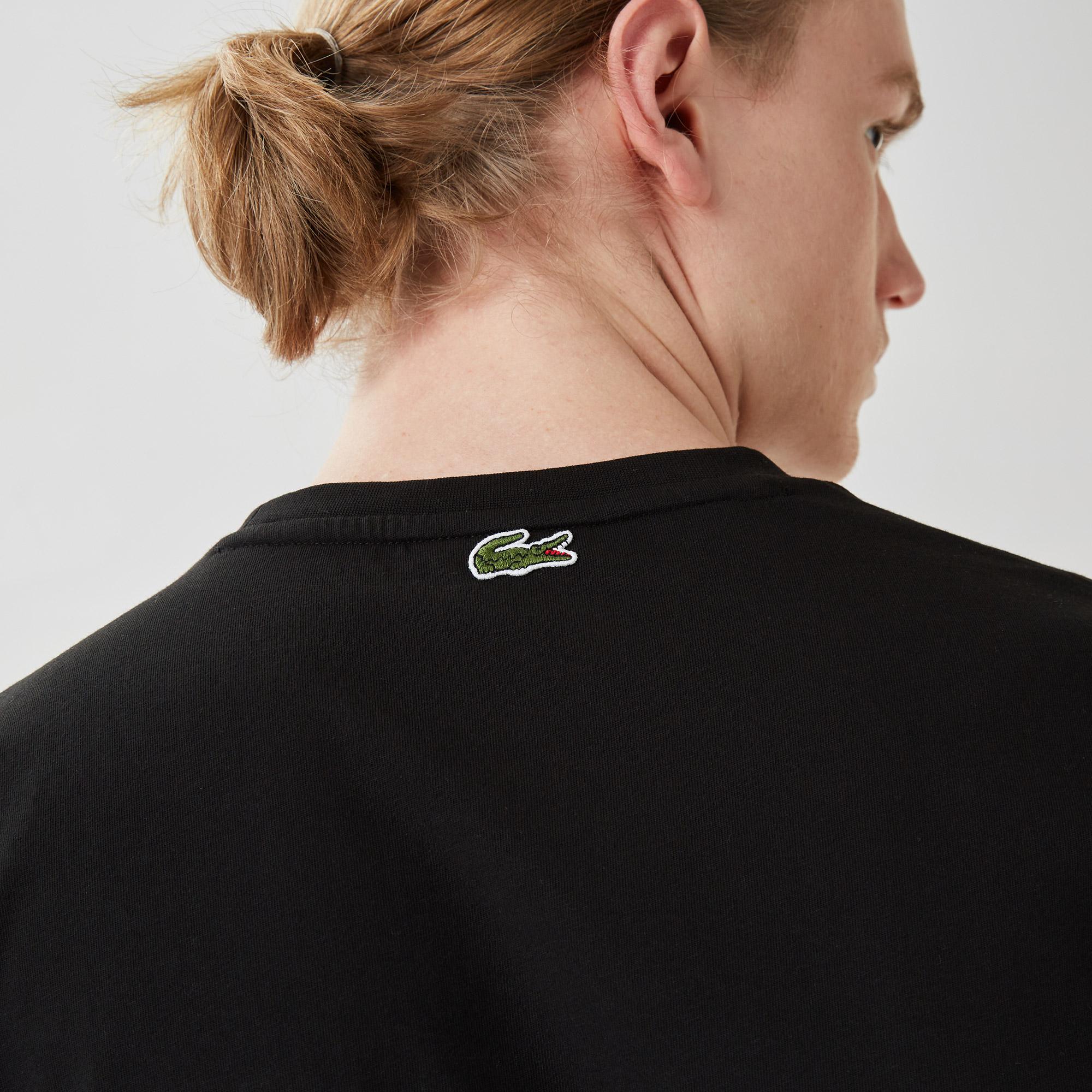 Erkek Regular Fit Bisiklet Yaka Baskılı Siyah T-Shirt