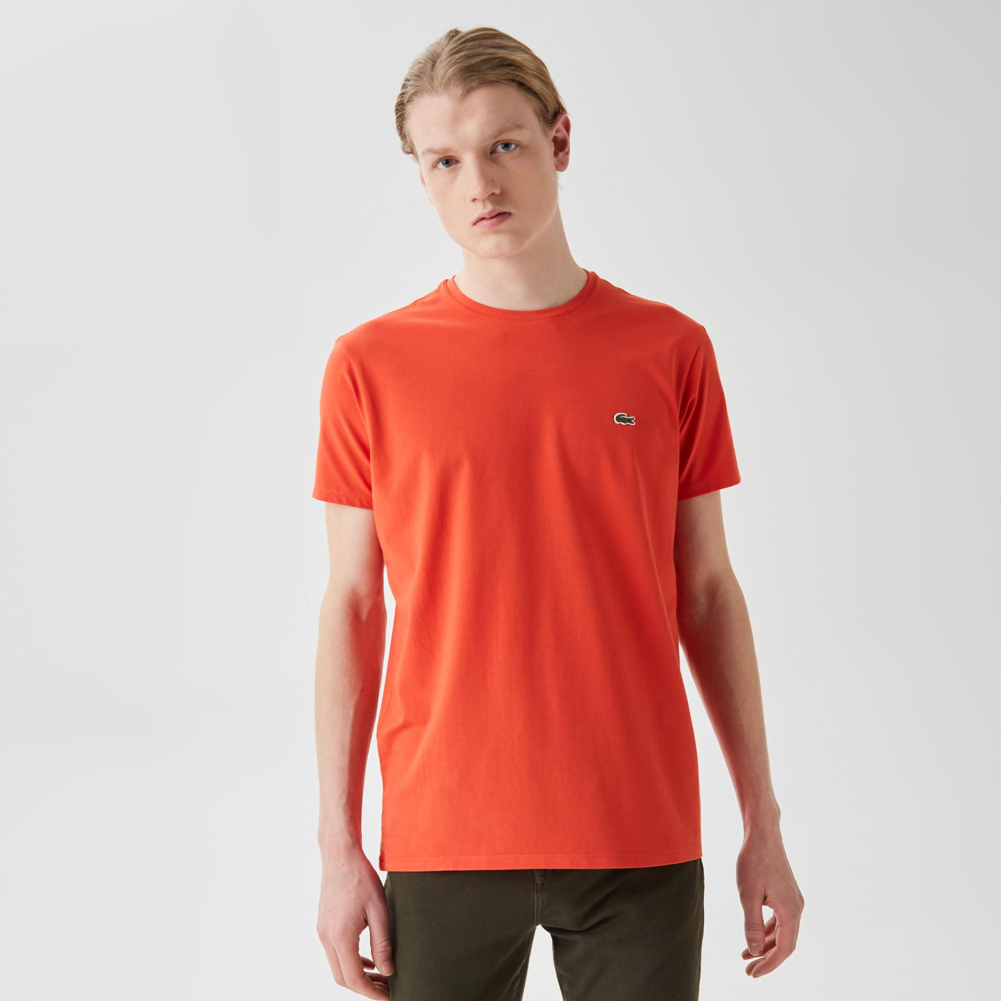 Lacoste Erkek Slim Fit Bisiklet Yaka Kırmızı T-Shirt