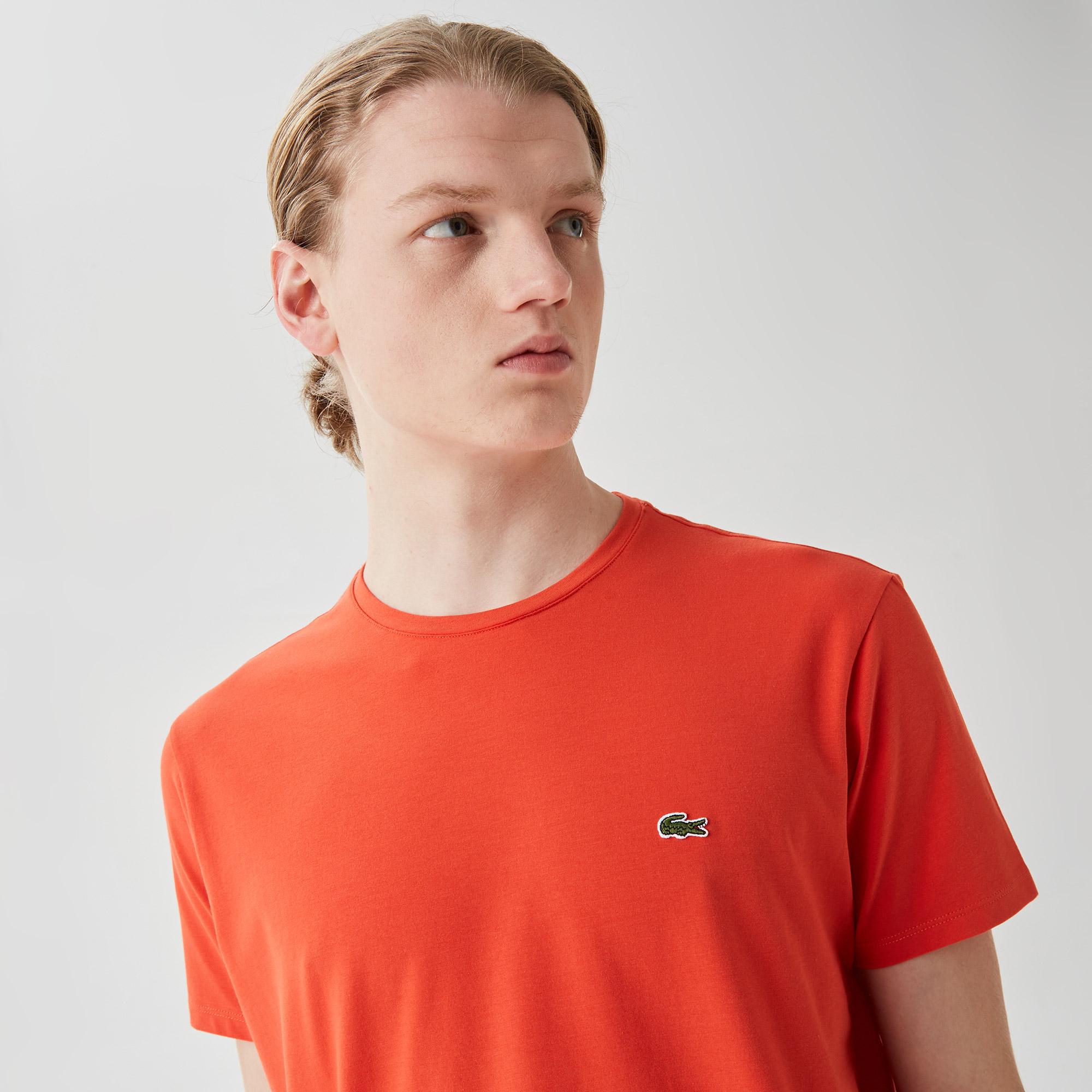 Lacoste Erkek Slim Fit Bisiklet Yaka Kırmızı T-Shirt