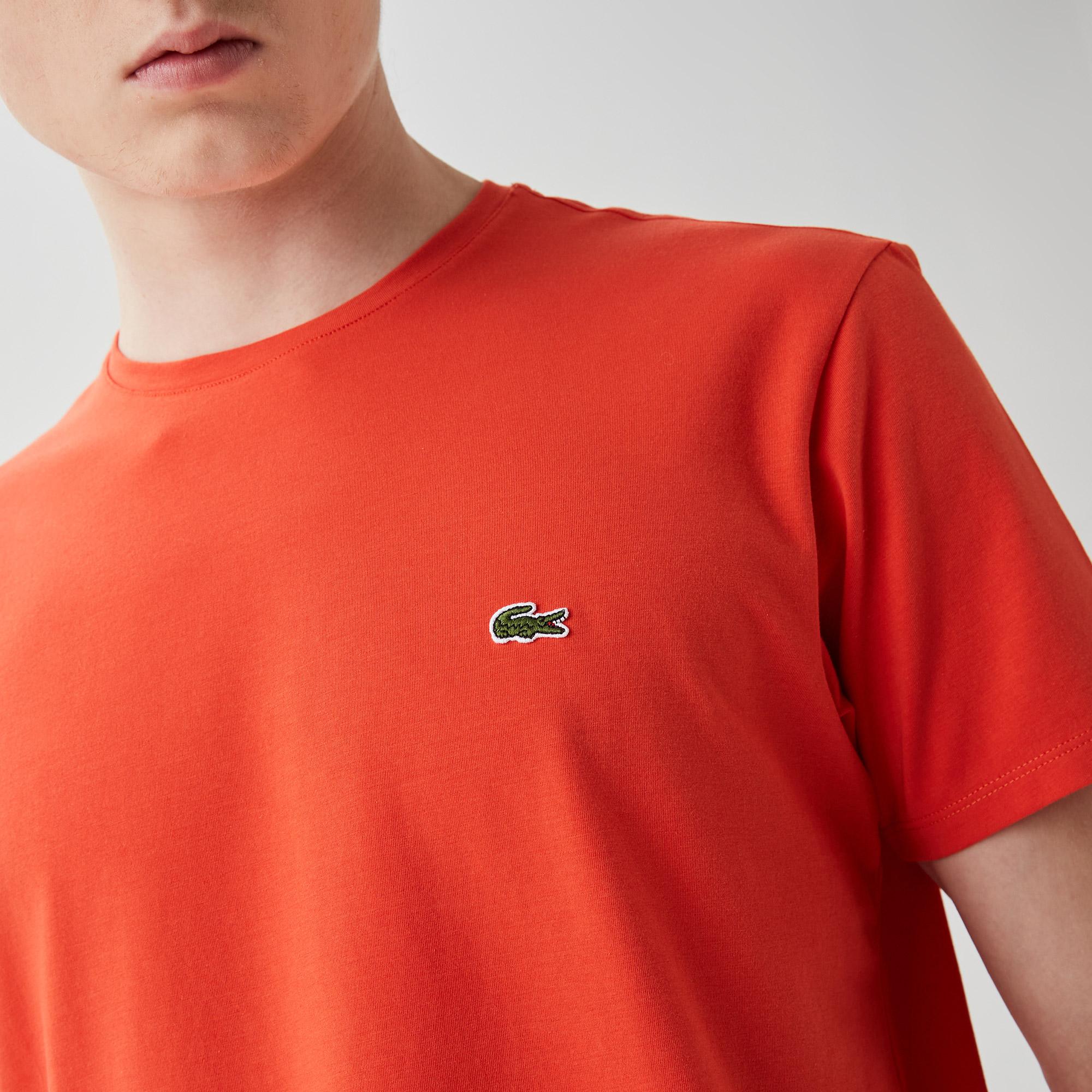 Lacoste Erkek Slim Fit Bisiklet Yaka Kırmızı T-Shirt