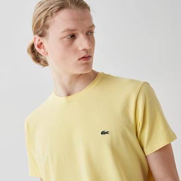  Lacoste Erkek Slim Fit Bisiklet Yaka Sarı T-Shirt