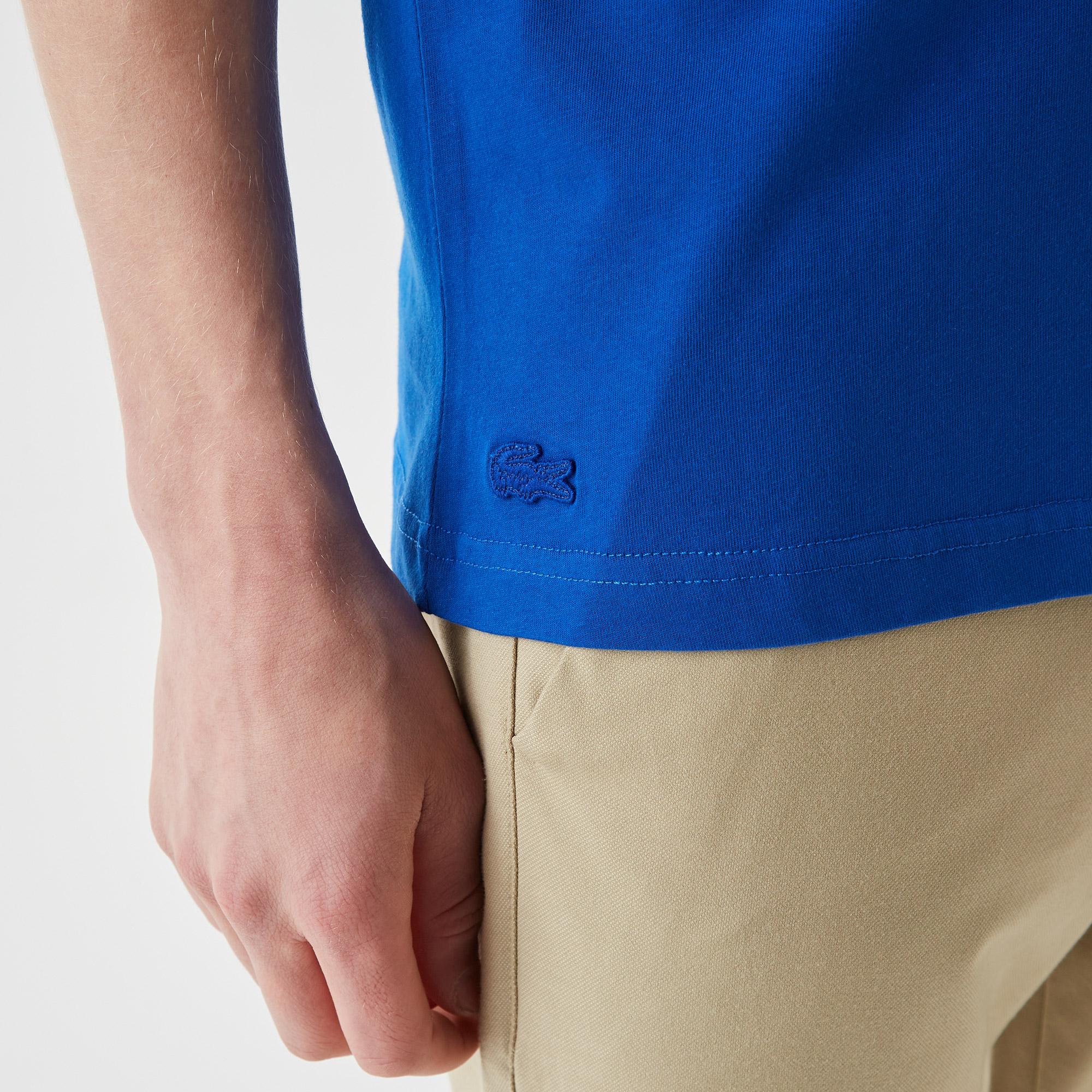 Active Erkek Relaxed Fit Bisiklet Yaka Baskılı Mavi T-Shirt