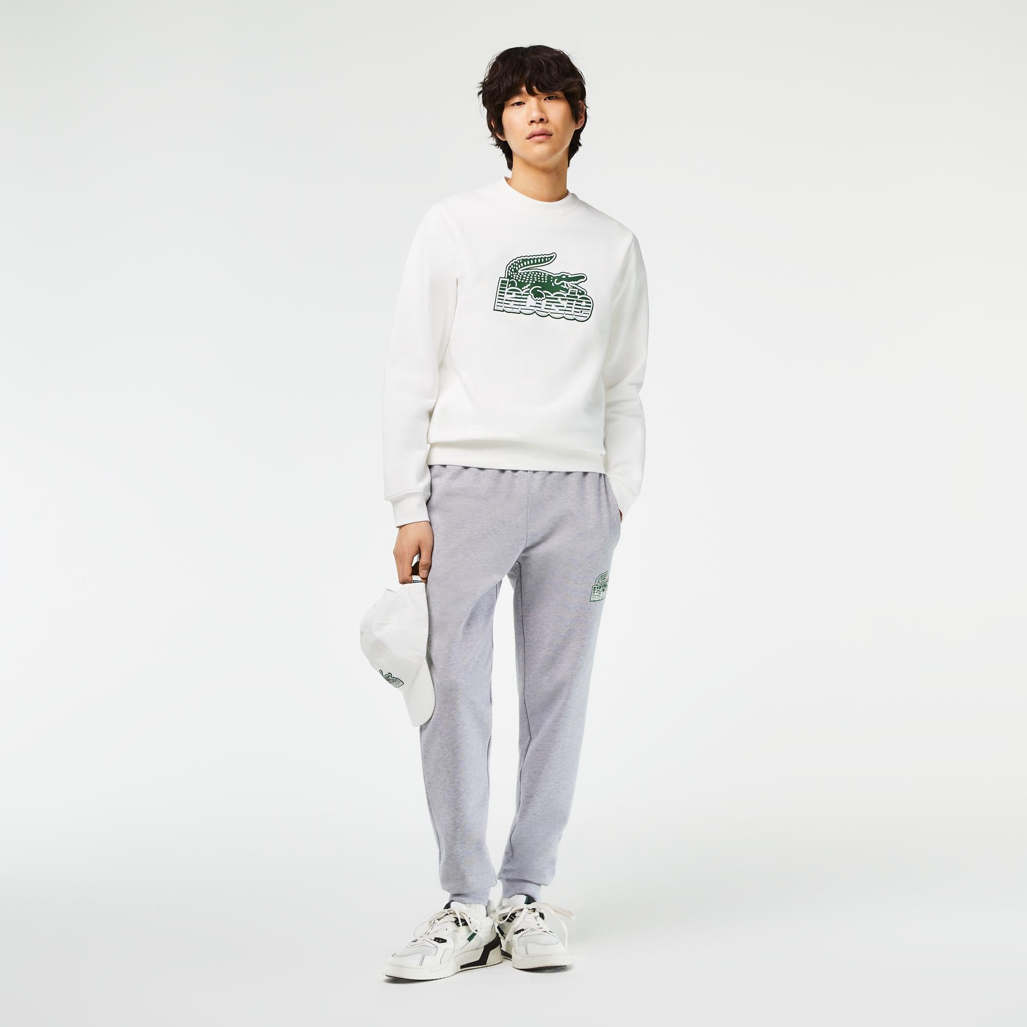 Erkek Slim Fit Baskılı Gri Eşofman Altı