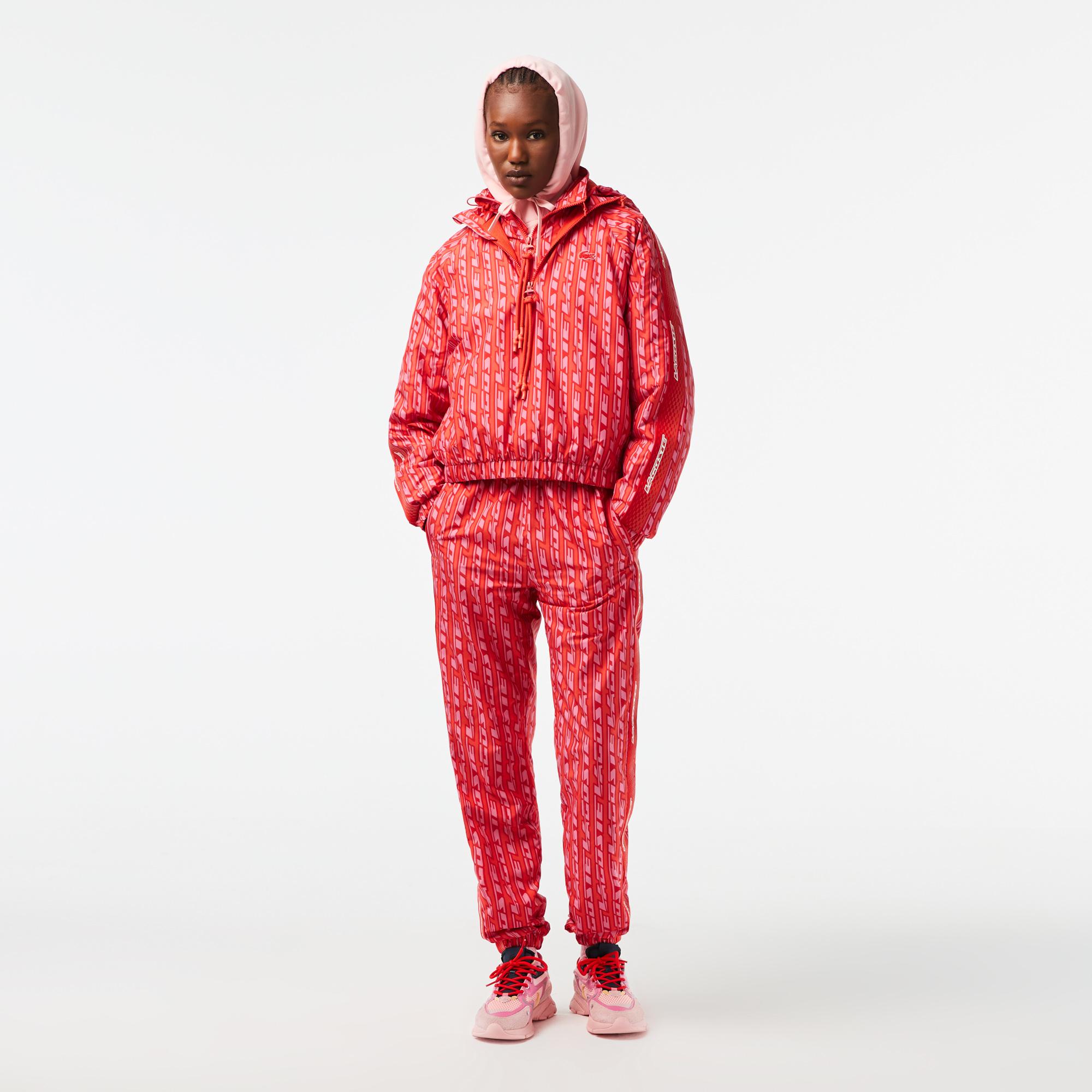 Active Kadın Kapüşonlu Baskılı Kırmızı Ceket