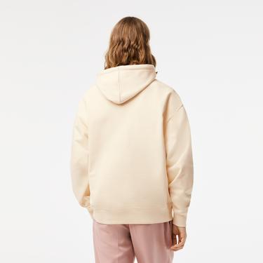  Erkek Loose Fit Kapüşonlu Baskılı Krem Sweatshirt