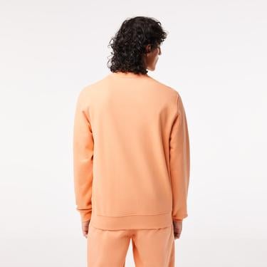  Erkek Regular Fit Bisiklet Yaka Baskılı Turuncu Sweatshirt