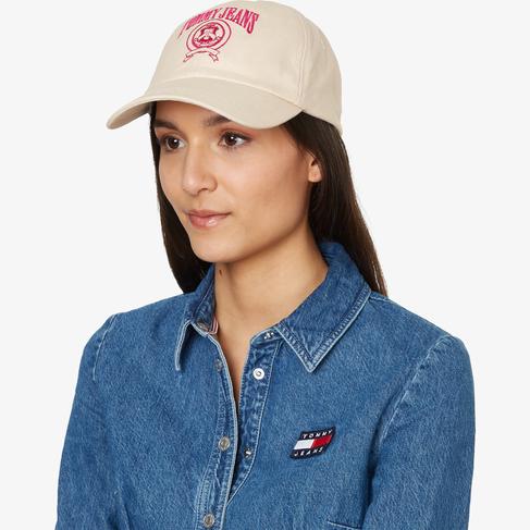  Tommy Jeans Canvas Kadın Krem Şapka