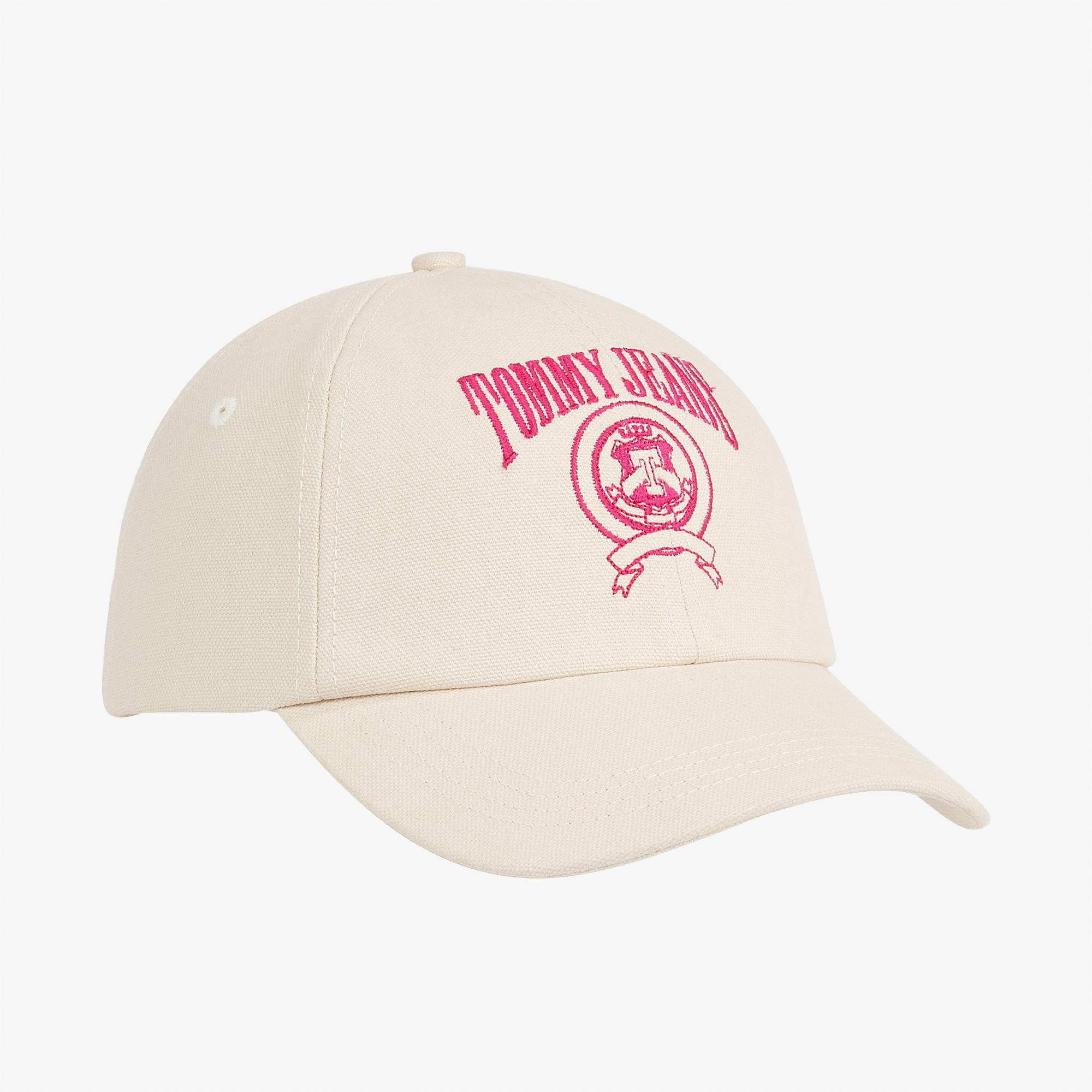 Tommy Jeans Canvas Kadın Krem Şapka