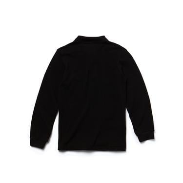  Erkek Çocuk Regular Fit Uzun Kollu Siyah Polo