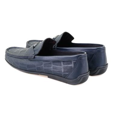  Chevi Lacivert Erkek Deri Loafer
