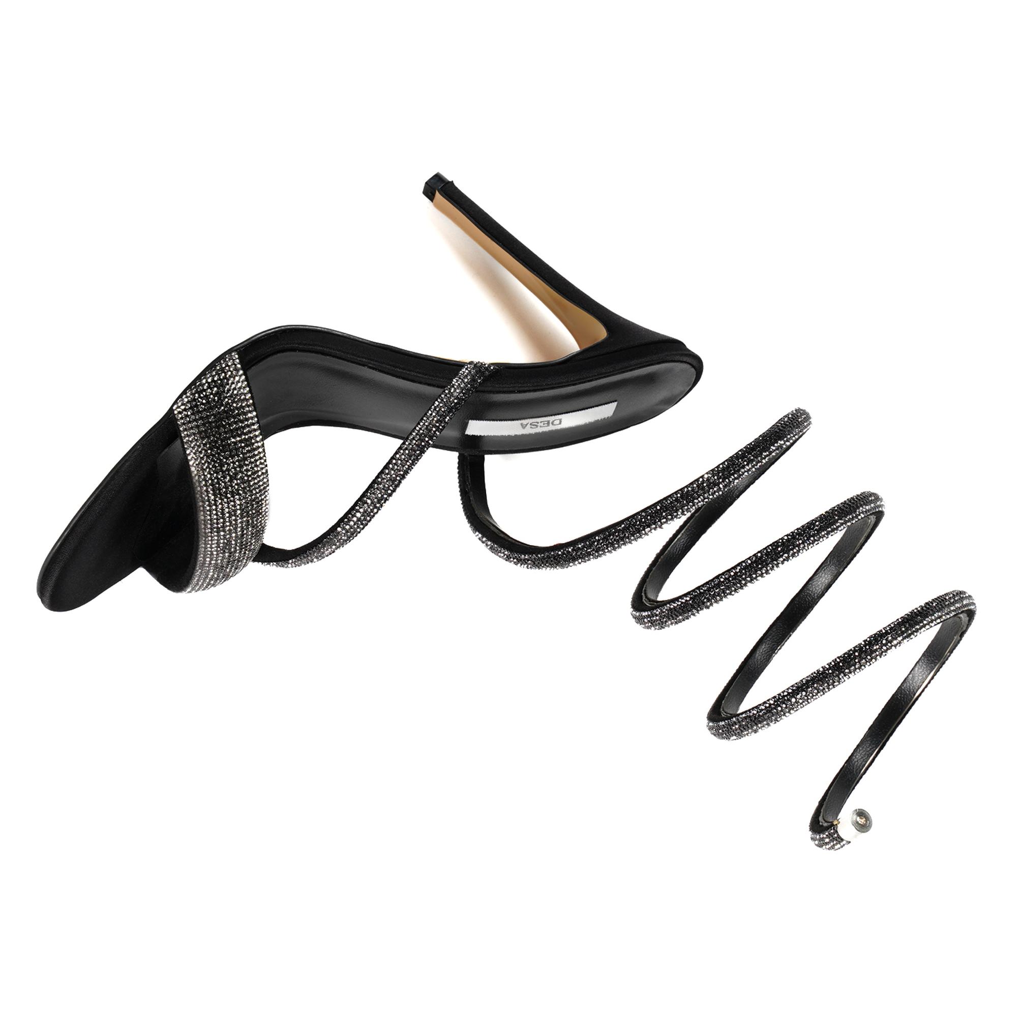 Kadın Siyah Parlak Taş Detaylı Abiye Topuklu Ayakkabı