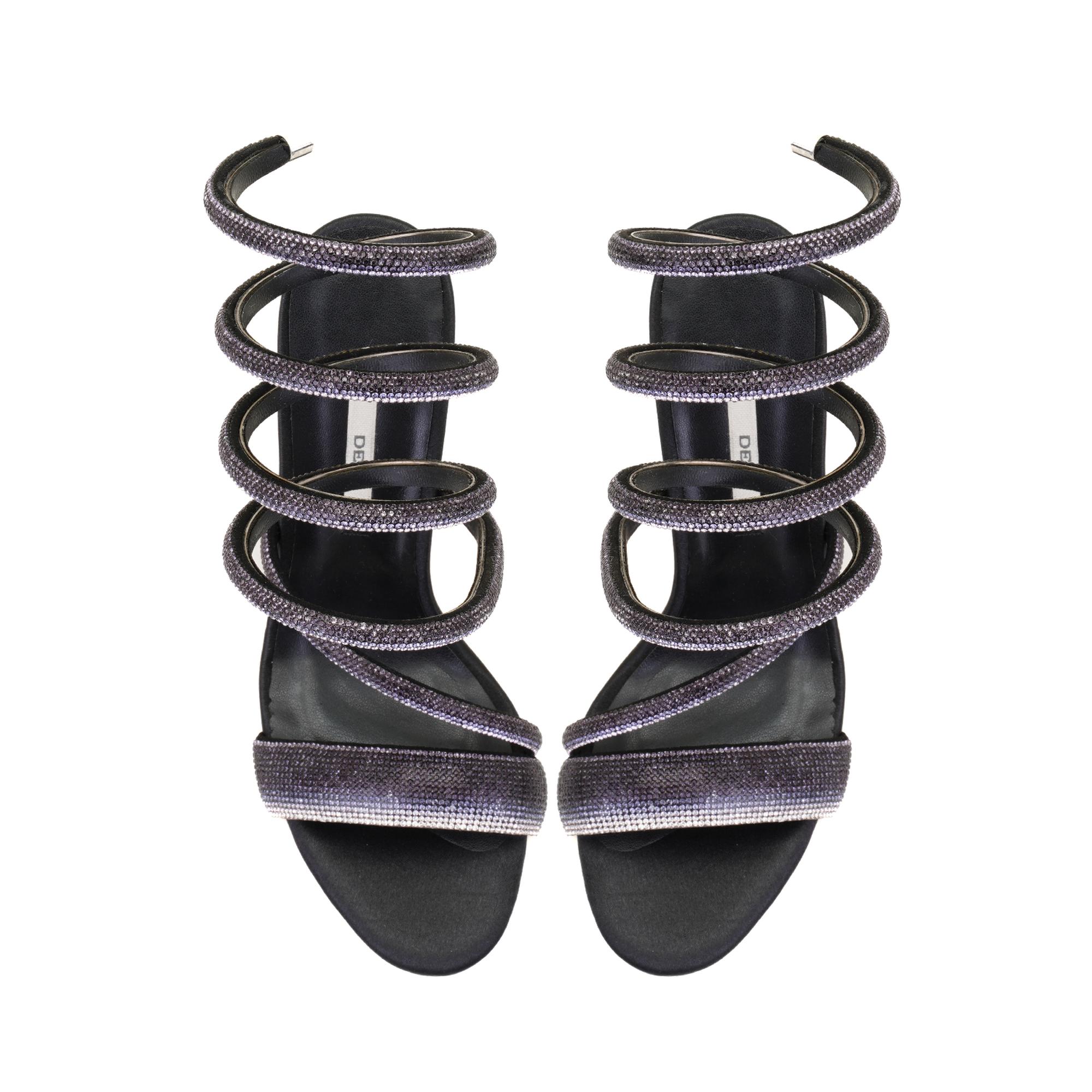 Kadın Siyah Parlak Taş Detaylı Abiye Topuklu Ayakkabı