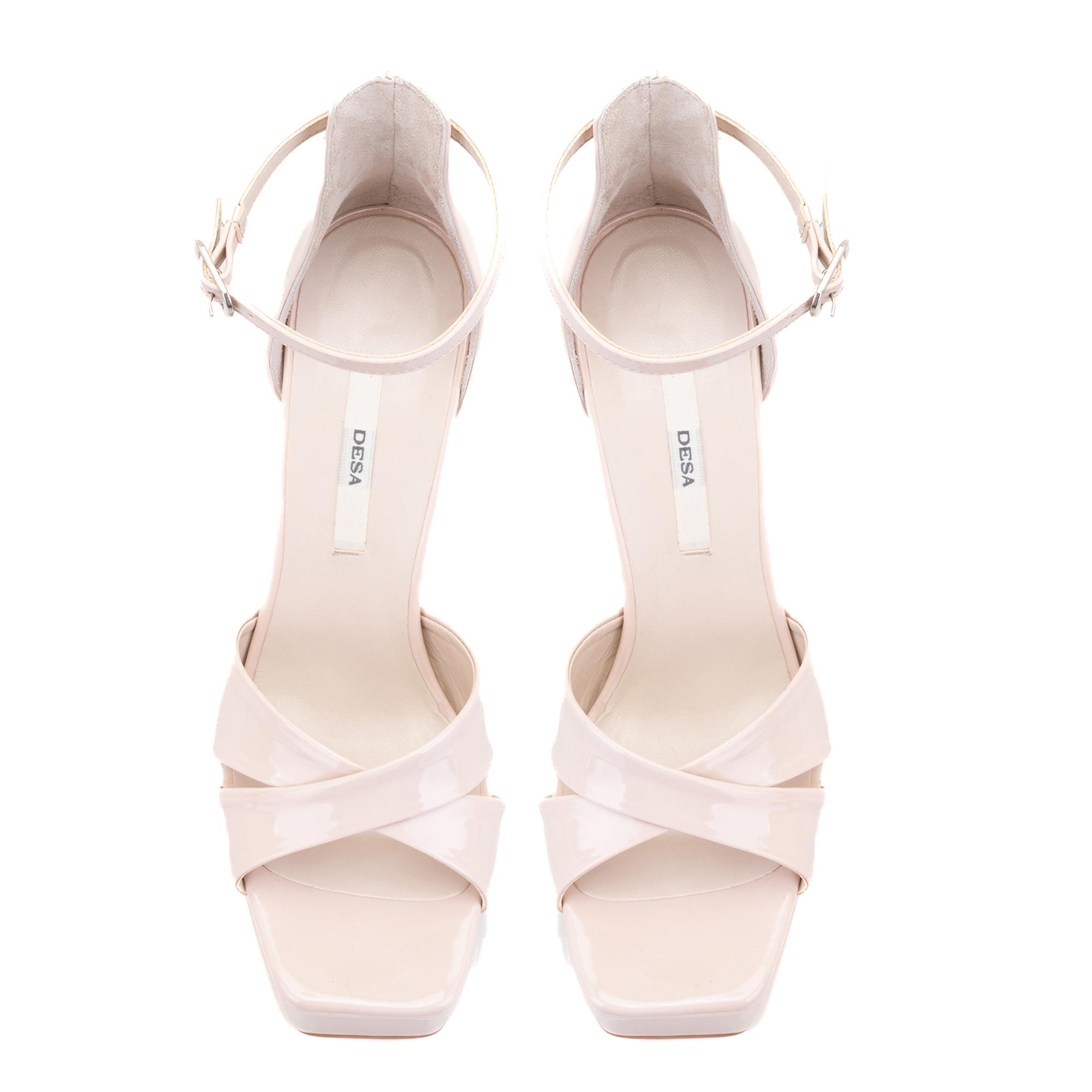 Kadın Bej Topuklu Abiye Sandalet