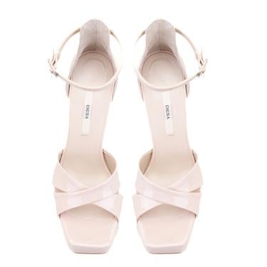  Kadın Bej Topuklu Abiye Sandalet