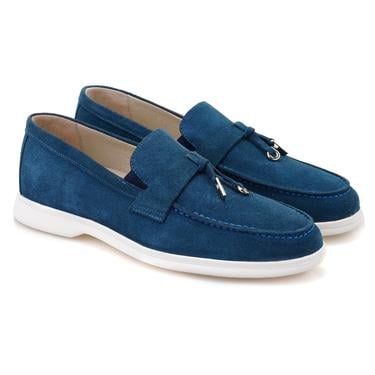  Kaitlin Mavi Erkek Süet Deri Loafer