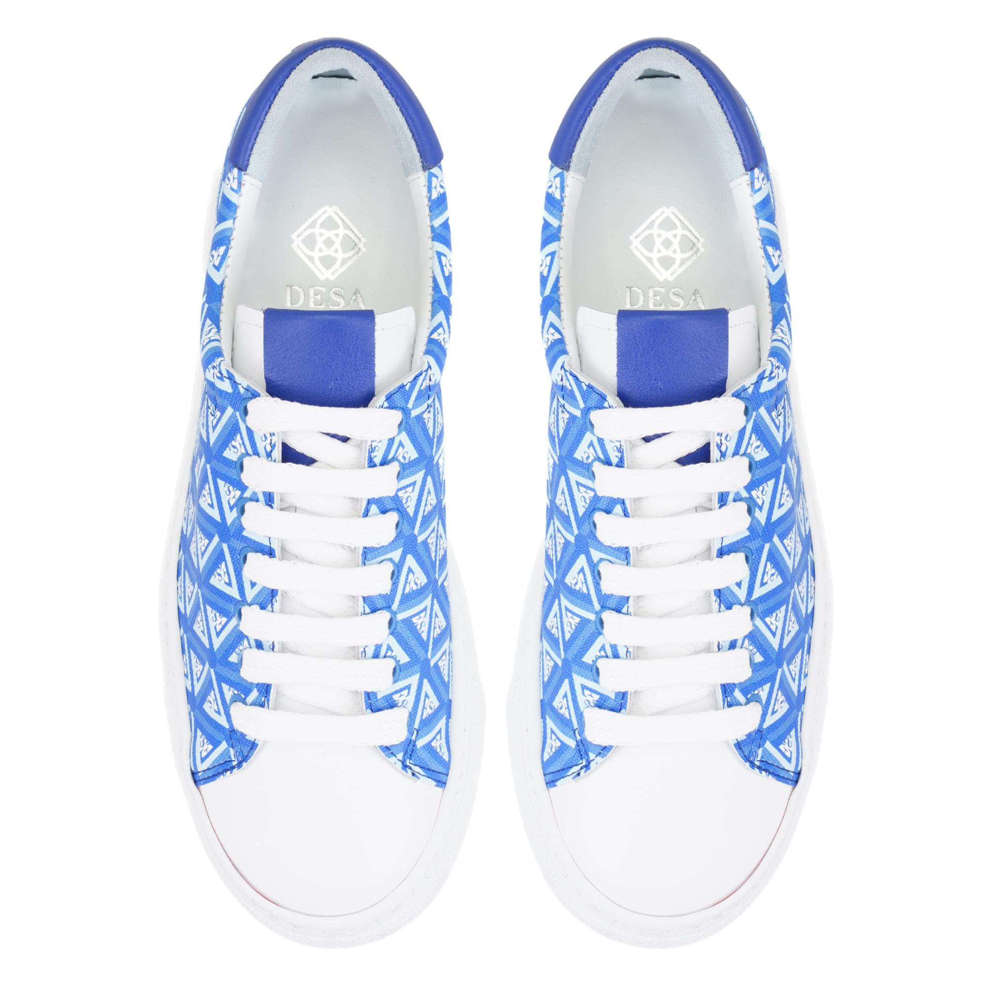 Kadın Mavi Monogram Spor Ayakkabı